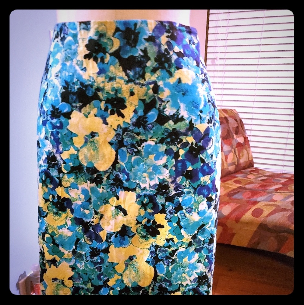 A-line floral skirt